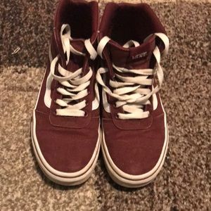 Maroon colored Vans